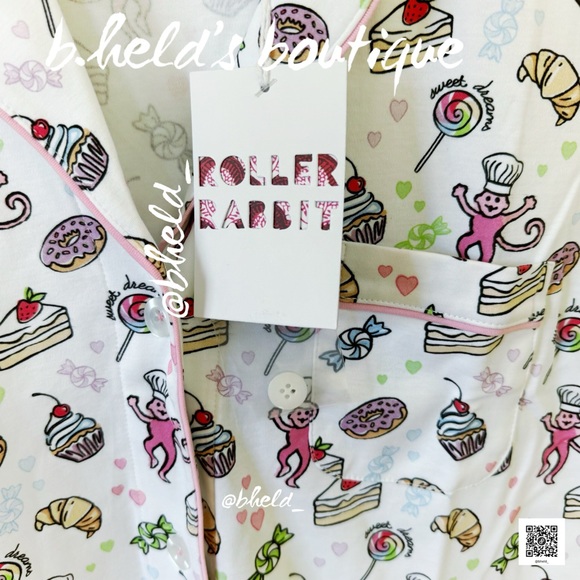 Roller Rabbit Sweet Dreams Polo Pajamas in Rainbow Size Small S Brand New NWT - Picture 4 of 13